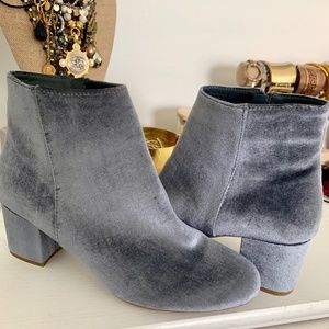 Merona Velvet Blue/Grey Booties with Chunky Heel